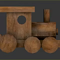 Handmade Wooden Toy Train With Round Wheels And Chimney Design For Kids