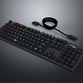 Mechanical Gaming Keyboard with RGB Backlight Full Size Layout and Braided Wired Cable 3d model