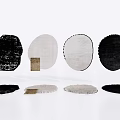 Stylish Shaped Rugs with Round Oval Shapes Black White Gray Tones and Soft Textures