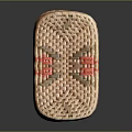 Woven Clothing Storage Box With Red Green Floral Patterns And Decorative Design