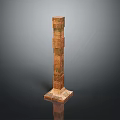 Ancient Decorative Tower Structure With Multi Layered Carved Design And Base 3d model