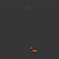 Red Fox Character in Black Outfit With White Soled Boots 3D Model Pose