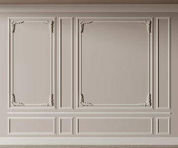 French Style Wall Panel Carved Line Wall Panel 3d model