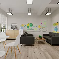 Modern Fitness Studio Interior With Workout Equipment And Relaxation Chair