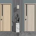 Modern Interior Hinged Doors With Wooden Texture Different Styles And Simple Design Lines 3d model