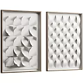 Modern Decorative Wall Art With White Geometric 3D Patterns And Frames 3d model