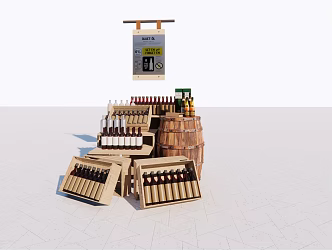 Modern pile supermarket wine pile head 3d model