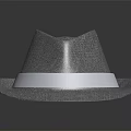 Gray Straw Fedora Hat With White Band For Stylish Casual Wear