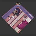 Cartoon Bear Cleaning Room with Open Door Shelf Plates Scattered Items and Pink Cloth