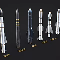 Space Rocket Models Collection Featuring Ariane 5 Falcon 9 Soyuz And GSLV Types 3d model