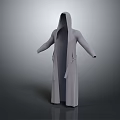 Gray Long Hooded Robe With Loose Fit Design For Fashion Apparel