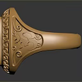 Ornate Gold Fashion Ring With Intricate Carved Patterns And Oval Gemstone