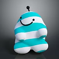 Game And Movie Character With Blue And White Striped Body Smiling Face And Black Antenna