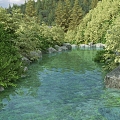 Modern Landscape Mountain Forest Creek 3d model