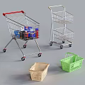 Industrial Metal Shopping Carts And Storage Baskets For Retail Applications