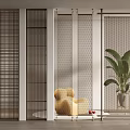 Modern partition screen metal screen barbed wire mesh partition 3d model