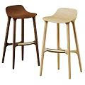 Modern Wooden Bar Stools With Dark Brown And Light Wood Tones Sleek Legs Design