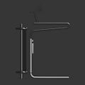 Modern Metal Reception Desk With Silver Frame Smooth Countertop And Top Decoration