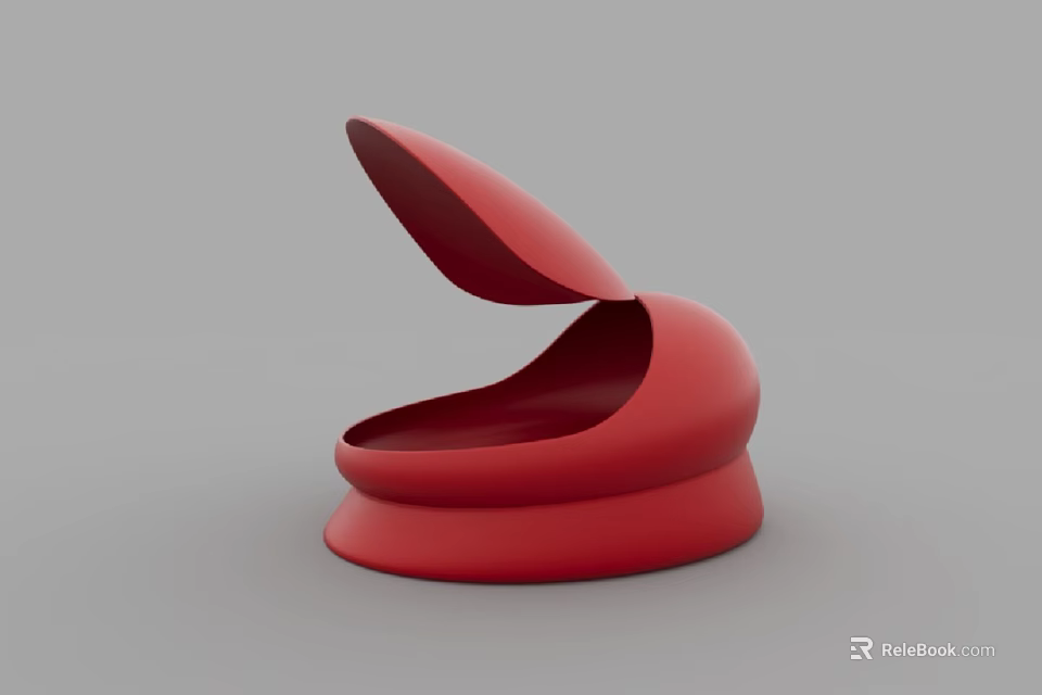 Red Curved Playground Equipment With Open Top Design For Children Play 3d model 