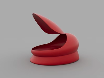 Red Curved Playground Equipment With Open Top Design For Children Play 3d model