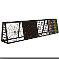 Kids Outdoor Climbing Playground Structure With Wooden Frame Colorful Holds Net And Ladder