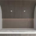 Modern Interior Featuring White Wainscoting Wall With Black Pendant Light And Decorative Shelf