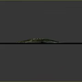 Island Terrain 3D Model with Surrounding Ocean Vegetation and Mountain Topography