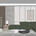 Modern sofa coffee table combination 3d model