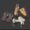 Stylish Women's Shoes Collection With Sandals Flats And Gold White Gray Color Designs