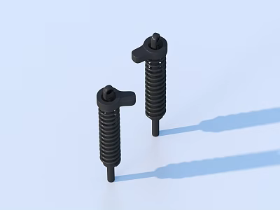 Two Black Spring Support Accessories With Handle For Household Furniture 3d model