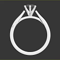 Fashion Jewelry Silver Ring With Solitaire Diamond Elegant Design Shiny Appearance