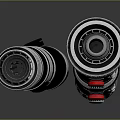 Futuristic Metallic Sci Fi Weapon With Black Grip Silver Body And Red Accents