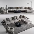 Modern Sofa Coffee Table Combination Multiplayer Sofa Coffee Table Combination 3d model