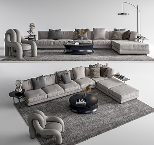 Modern Sofa Coffee Table Combination Multiplayer Sofa Coffee Table Combination 3d model