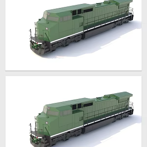 modern train locomotive head 3d model