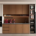 Modern Middle Ancient Sideboard Cabinet Wine Cabinet Sideboard Cabinet Coffee Machine Refrigerator Tea Cabinet 3d model