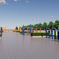 Outdoor Sports Equipment With Parallel Bars Horizontal Bars Swings And Balance Beams In Park