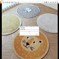 Colorful Round Rugs With Lion Face Alphabet And Spiral Patterns On Wooden Floor