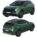 KIA Green SUV Modern Sleek Exterior Design With Alloy Wheels Front Rear View