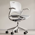 Modern White Ergonomic Office Chair With Adjustable Mesh Seat Armrests And Wheels
