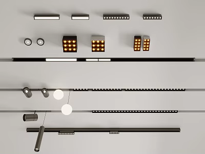 Modern Downlights And Spotlights With Various Designs For Home Ceiling Lighting Fixtures 3d model