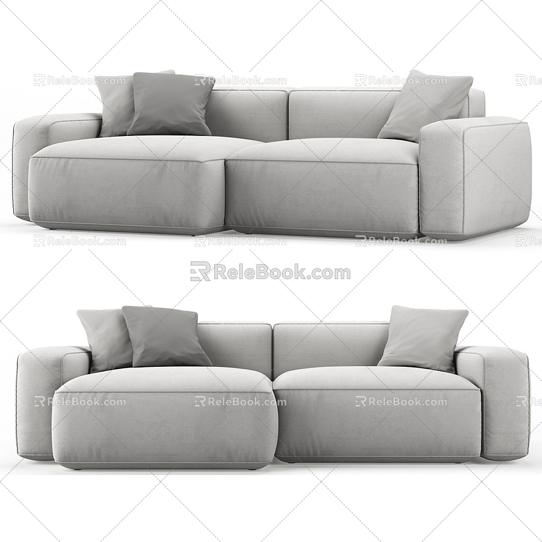 Modern Simple Double Sofa Sofa Simple Double Sofa 3d model