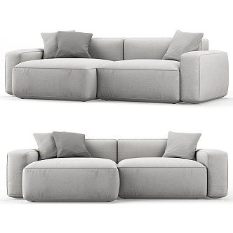 Modern Simple Double Sofa Simple Double Sofa 3d model