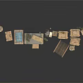 Household Items Storage With Wooden Boxes Cable Reel And Packages