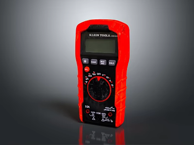 KLEIN TOOLS Red Digital Multimeter With Display Buttons And Dial 3d model