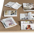Open Books Magazines Showcasing Interior Design Furniture Room Layouts And