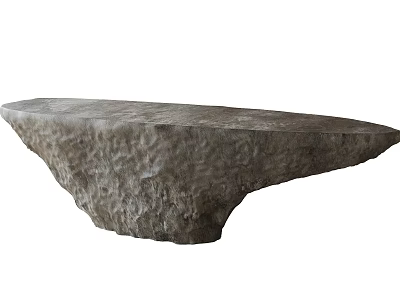 Natural Stone Reception Desk With Rough Textured Surface And Sturdy Structure For Office Lobby 3d model