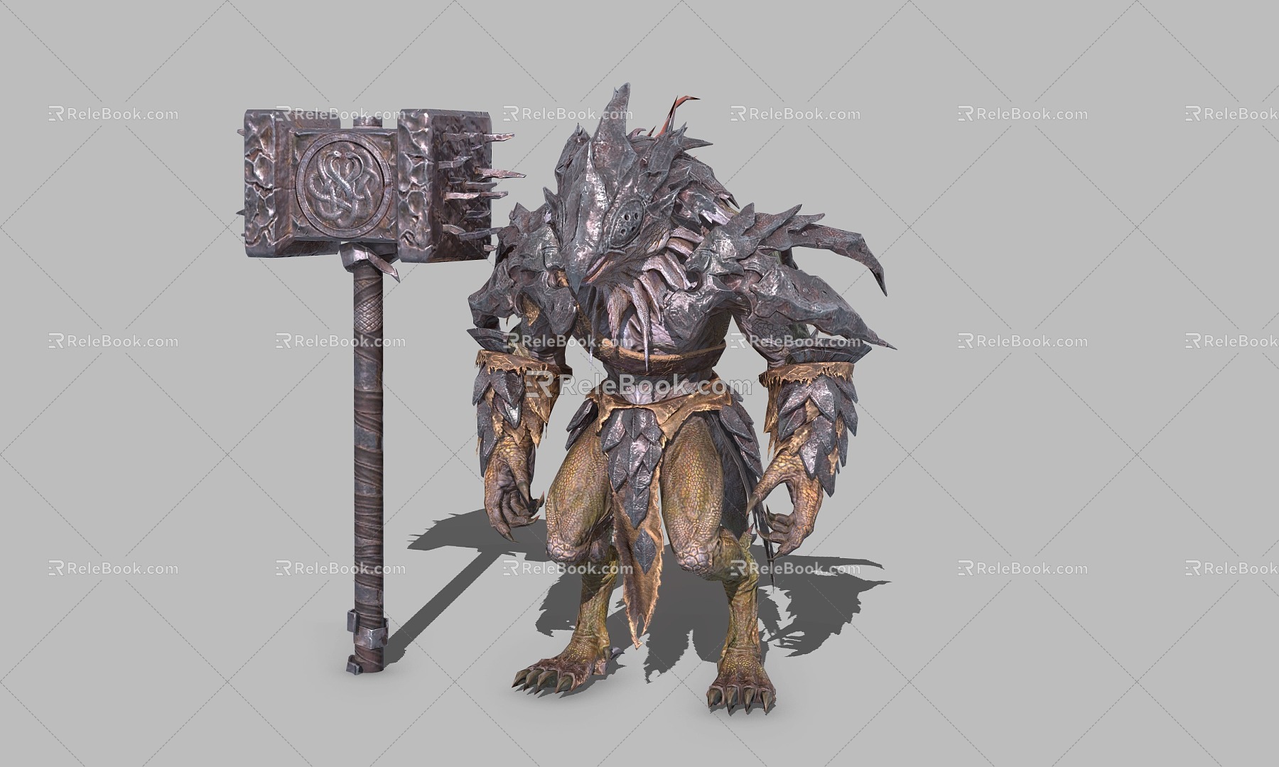 Lizard Man Tomahawk Soldier Warrior 3d model