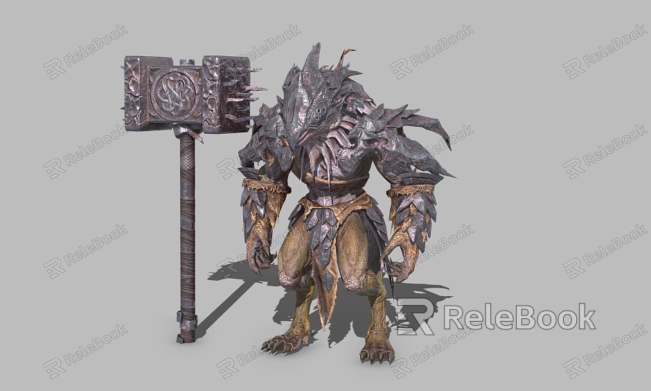 Lizard Man Tomahawk Soldier Warrior model