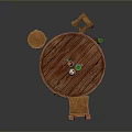 Cozy Round Wooden Dining Table With Matching Chair And Tabletop Items